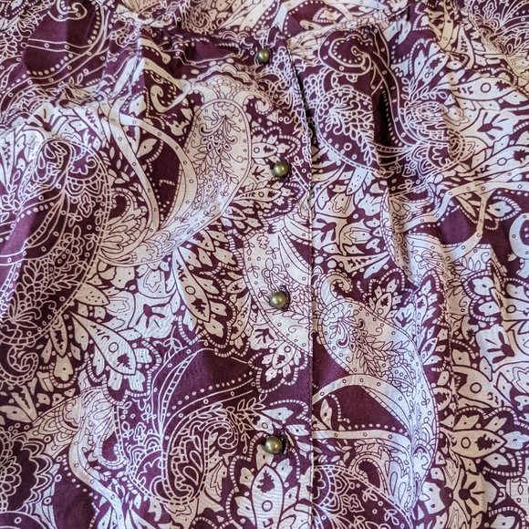 Banana Republic Silk Blend Blouse Paisley Print Elastic Hem Small - Picture 9 of 9